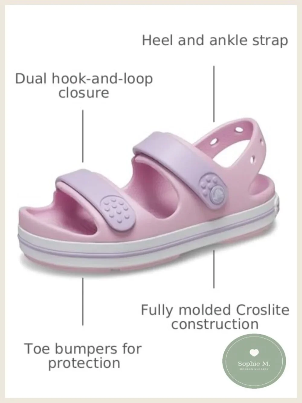 Kids Crocband Cruiser Sandals - PU Leather Athletic Sandals